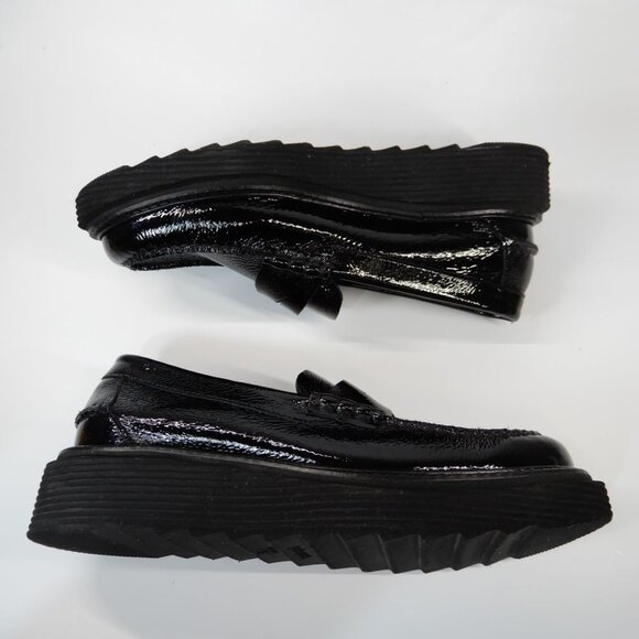 Pedro Garcia Sloan Platform Penny Loafers EU 39 9 Black Patent Leather NEW $660 - Picture 12 of 16